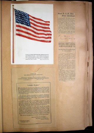 Booklet, entitled �Our Flag�; clippings