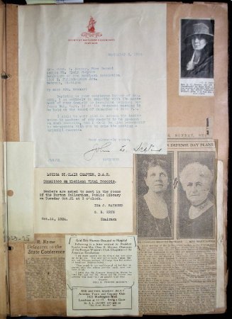 Photos: Mrs. Edward C Thrasher, Mrs. Charles H Metcalf, Mrs. Mary Ladue.